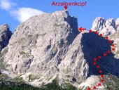 Arzalpenkopf Bergtouren Sexten Dolomiten