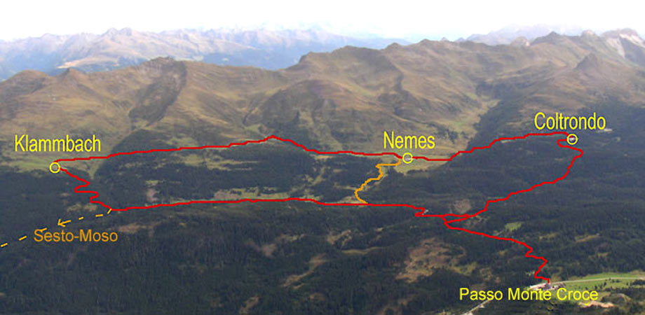 Malghe di Sesto, Klammbach, Nemes, Coltrondo, Passo Monte Croce, Sesto, escursioni