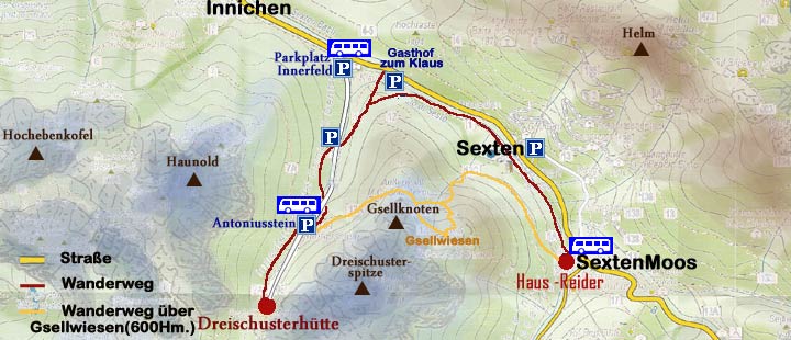 Dreischusterhütte, Innerfeldtal, Sextner Dolomiten
